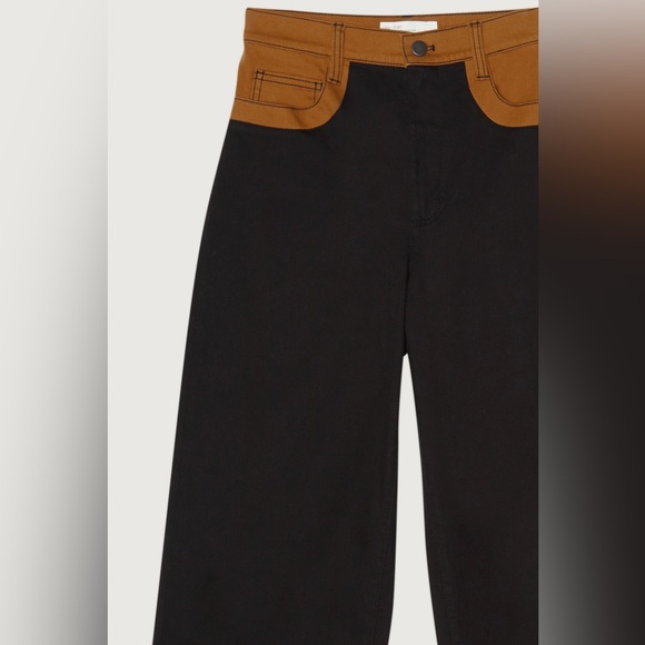 OAK + FORT Colour Block Twill Relaxed Casual Straight Leg Pant Sz 0 - Picture 6 of 16